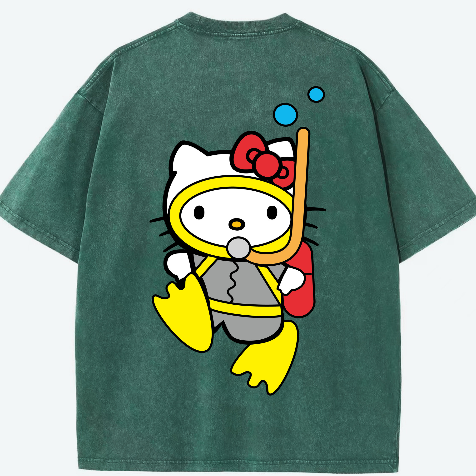 （画像用） Hello Kitty ハローキティ 綿100% ヴィンテージ風 半袖Tシャツ（背面プリント）